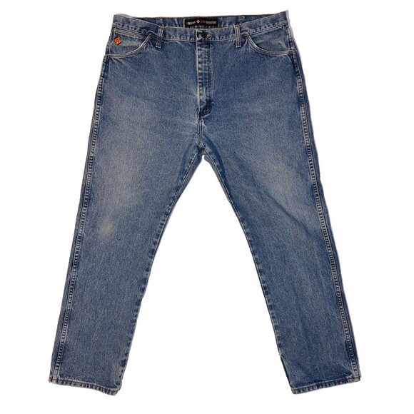 Wrangler Workwear Men's FR Relaxed Fit Jean 40x32 HRC2 2112 DARK WASHED DEMIN - Picture 1 of 5